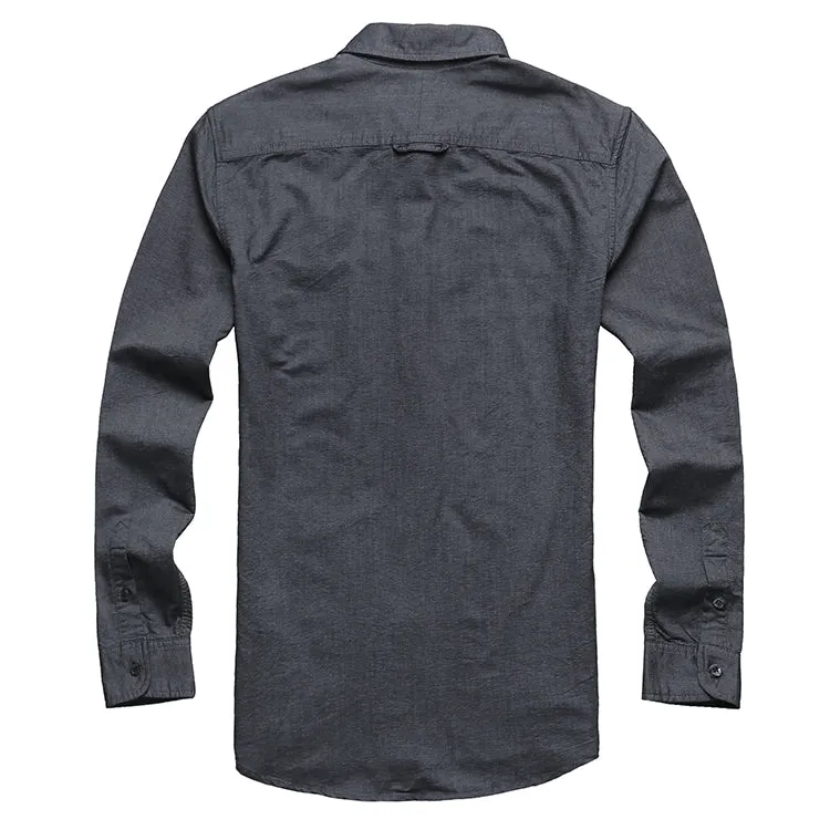 Men's Autumn/Winter Pure Cotton Slim Fit Long-Sleeved Shirt