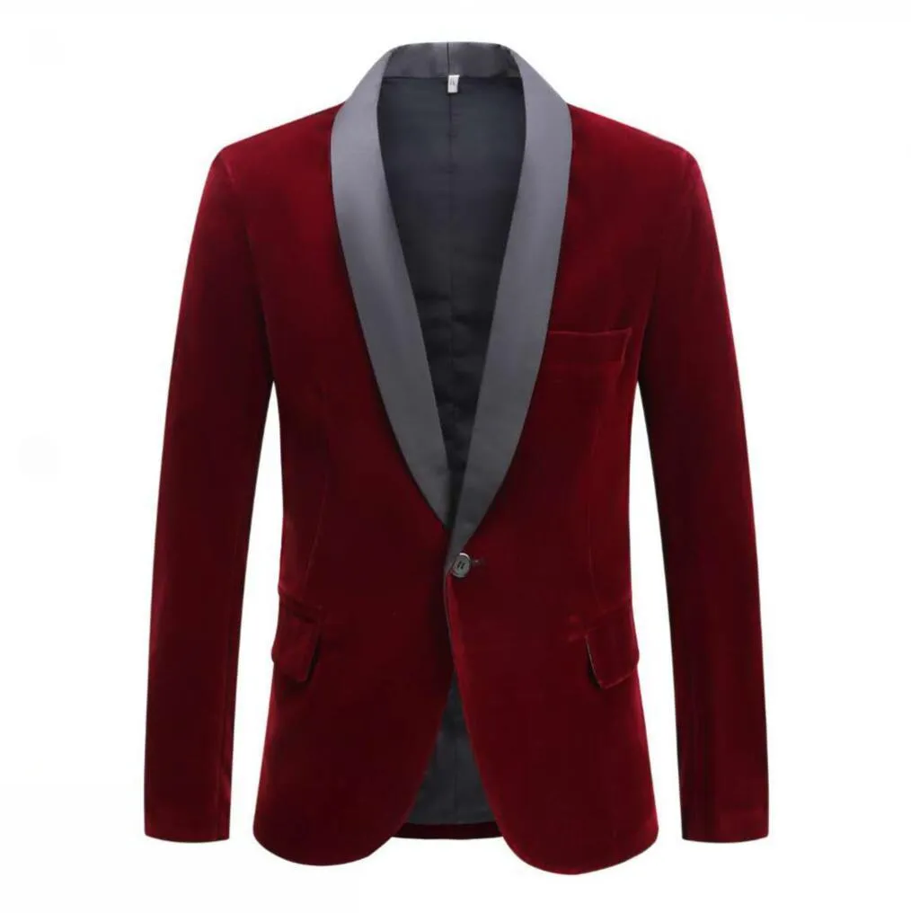 Men's Autumn/Winter Velvet Slim Fit Blazer