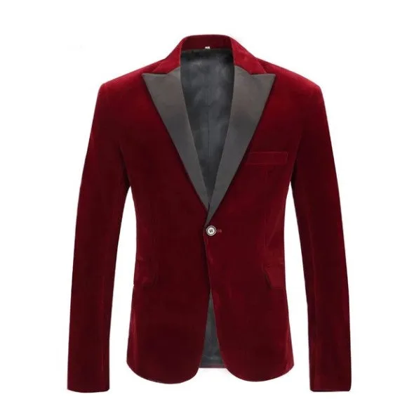 Men's Autumn/Winter Velvet Slim Fit Blazer