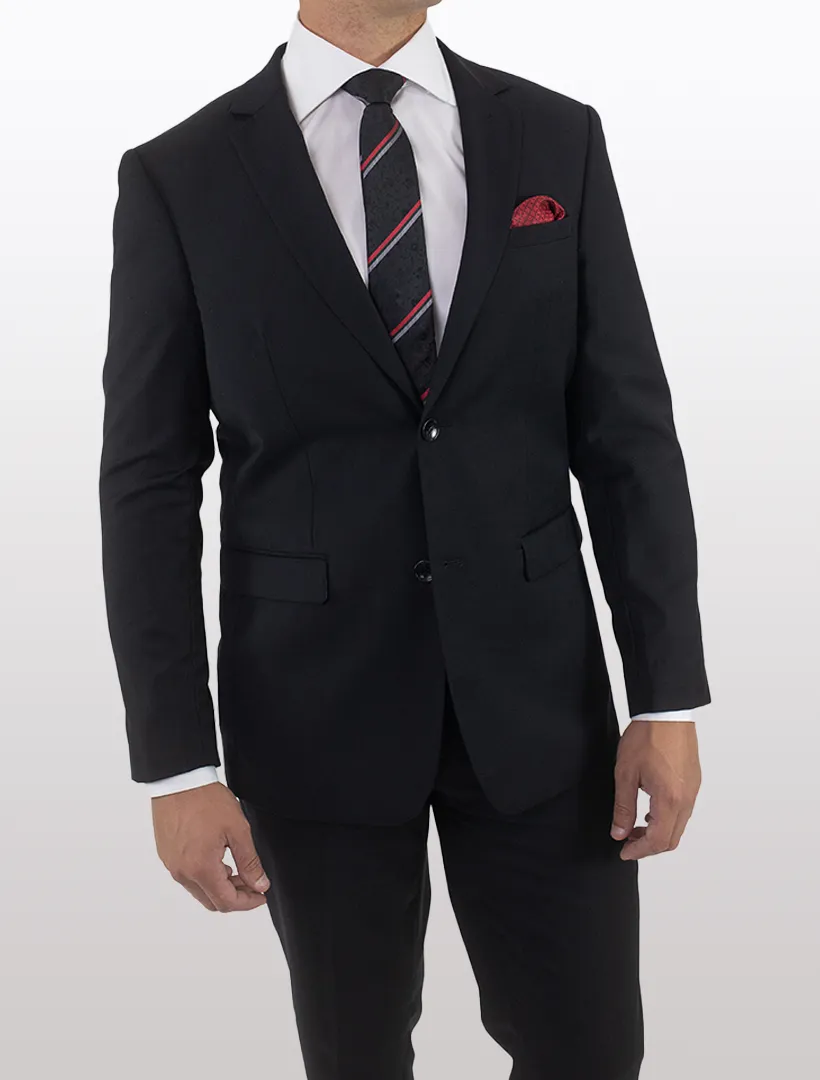 Men's Black Wool Suit