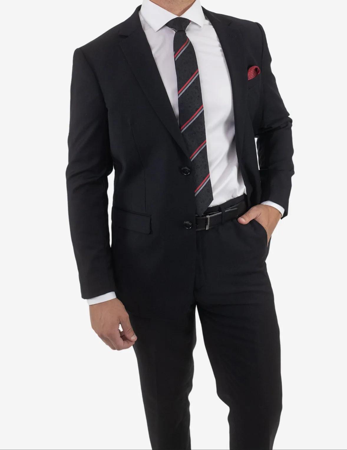 Men's Black Wool Suit