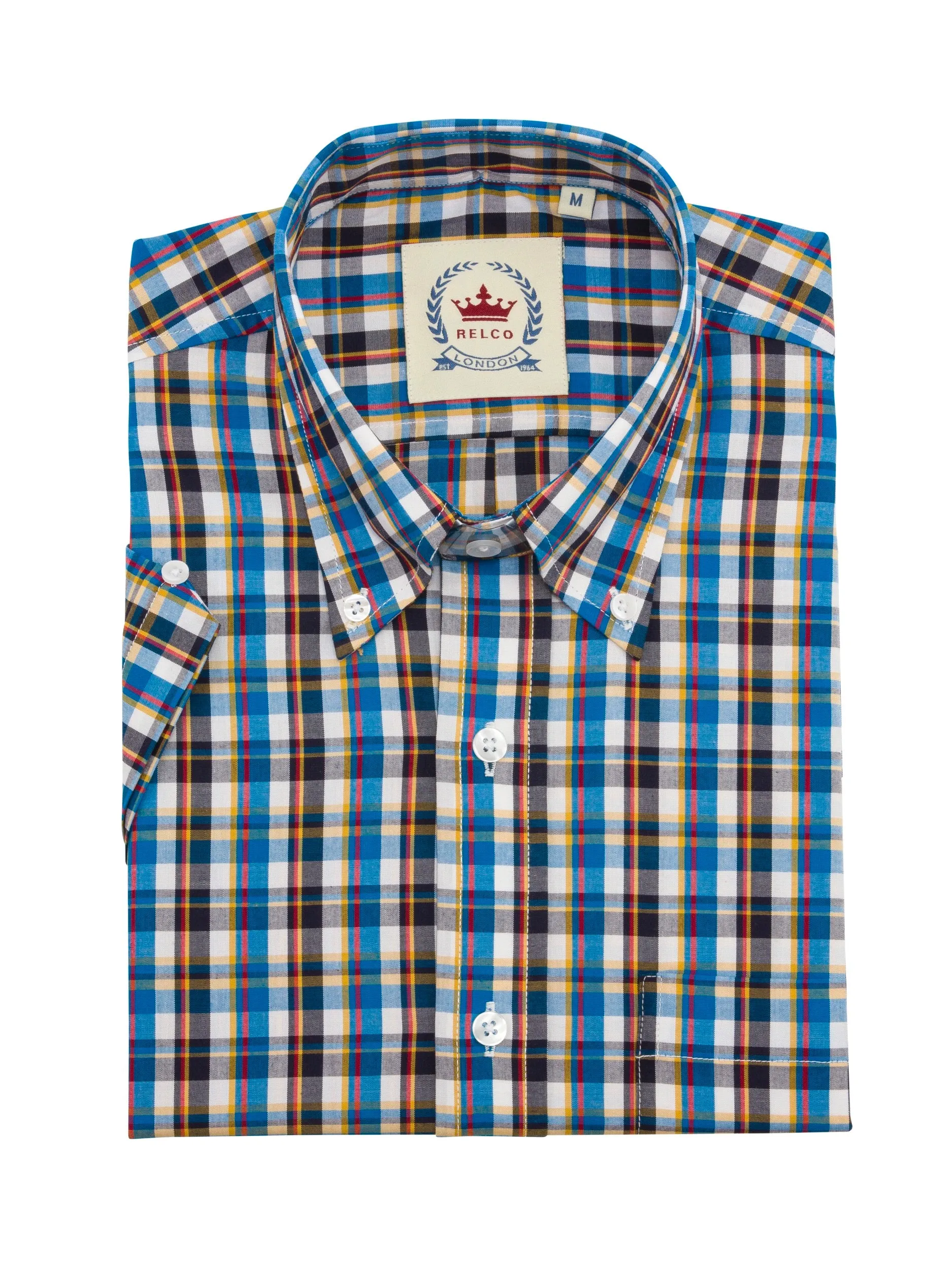 Men's Blue Check Shirt- CK-57 - UP TO 5XL