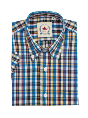 Men's Blue Check Shirt- CK-57 - UP TO 5XL