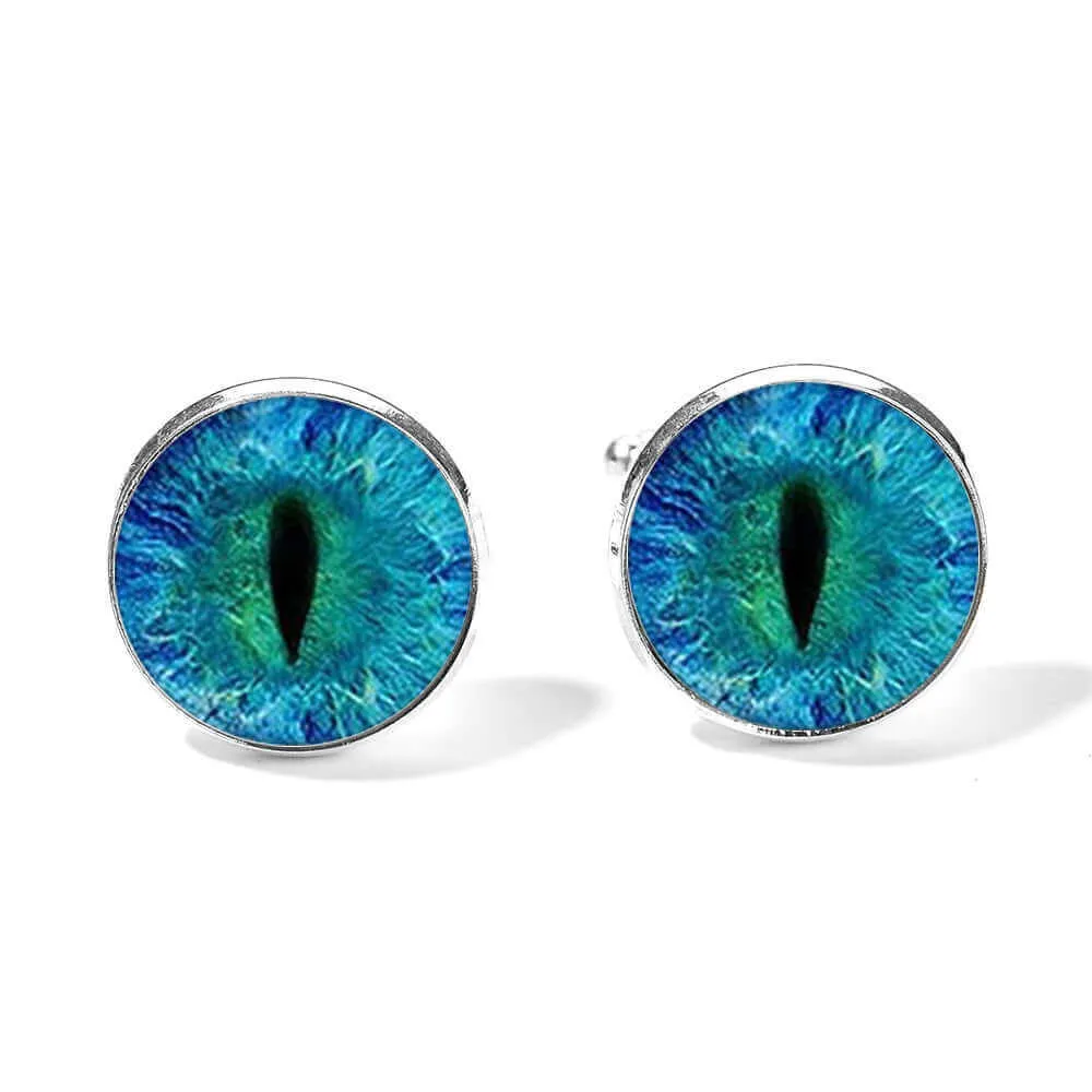 Men's Blue Pupil Time Gemstone Swank Cufflinks