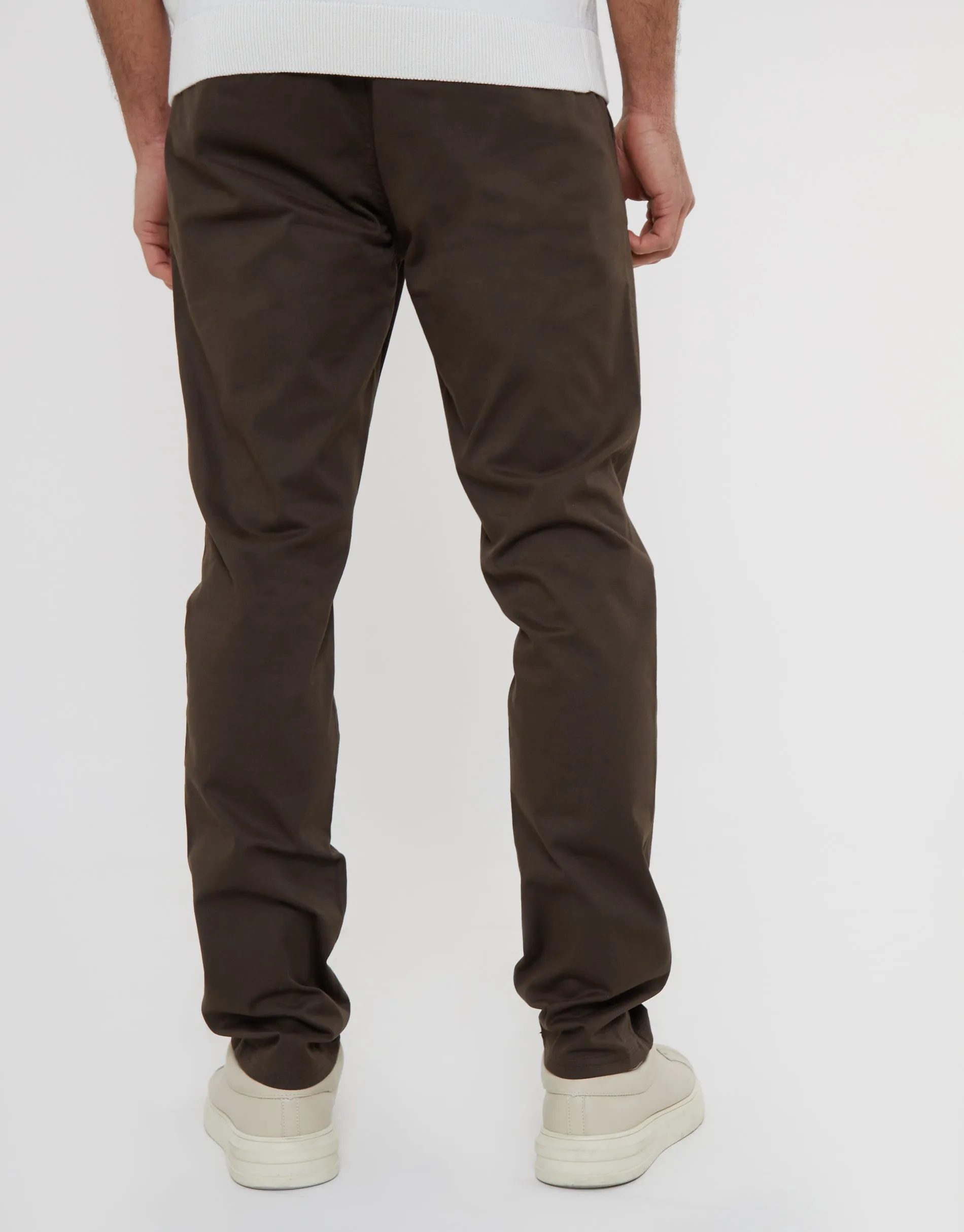 Men's Brown Slim Fit Chino Trousers
