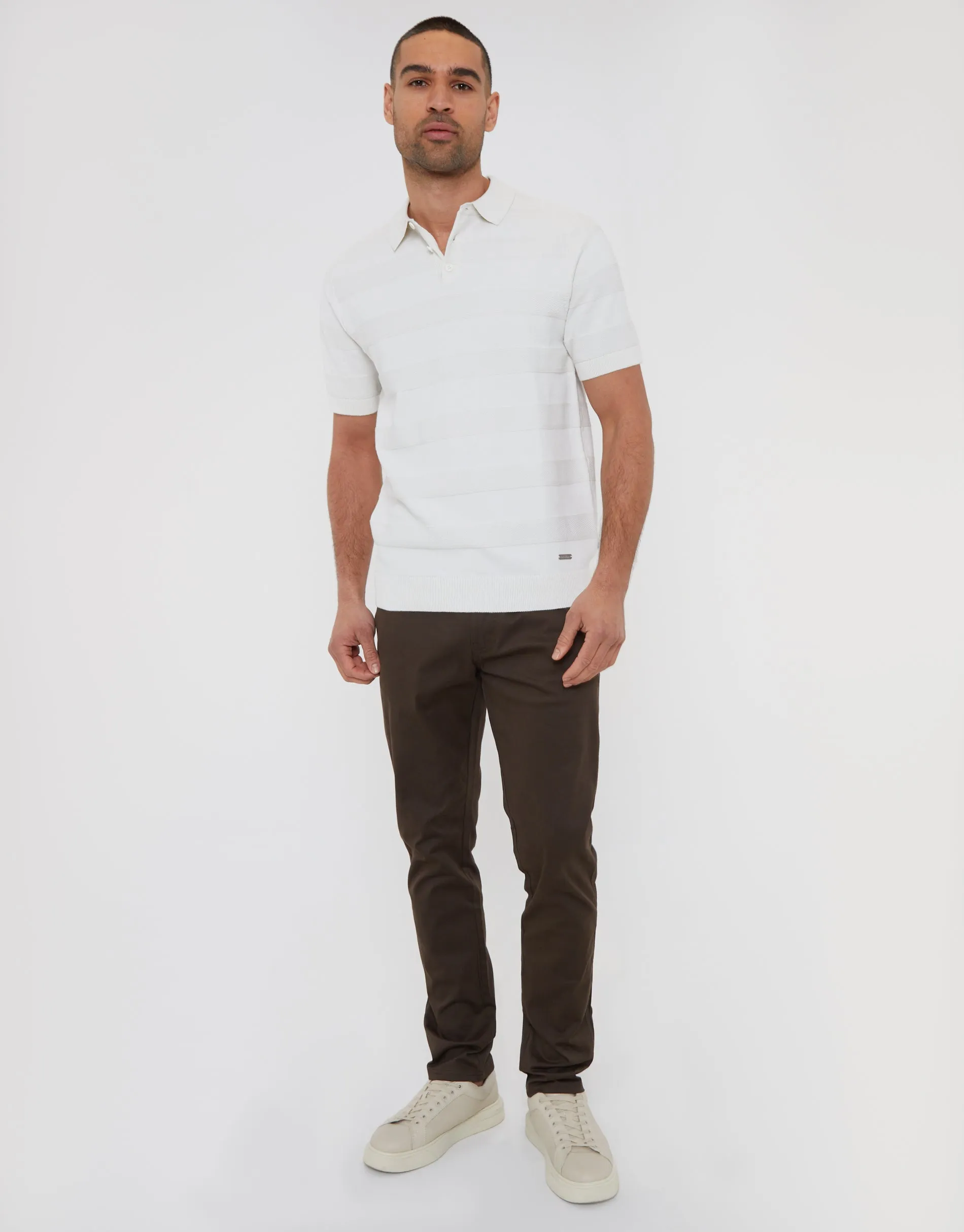 Men's Brown Slim Fit Chino Trousers
