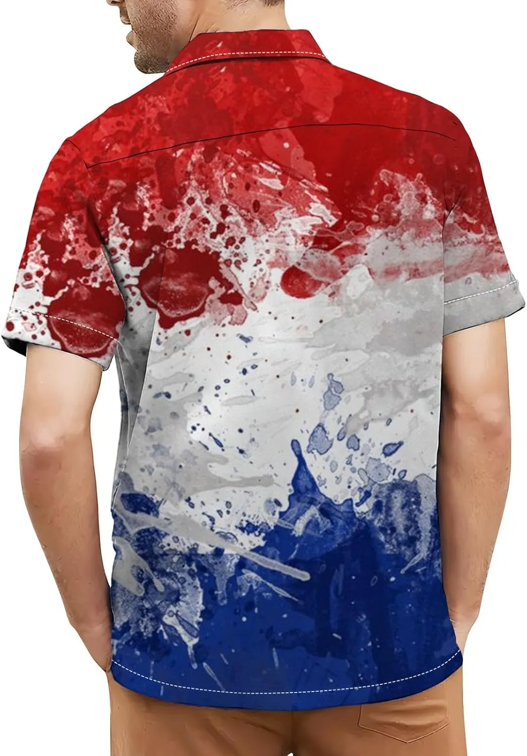 Men's Button Down Colorful Shirt Short Sleeve Casual Tee Spread Collar Breathable Summer Business Party Vacation Travel Top