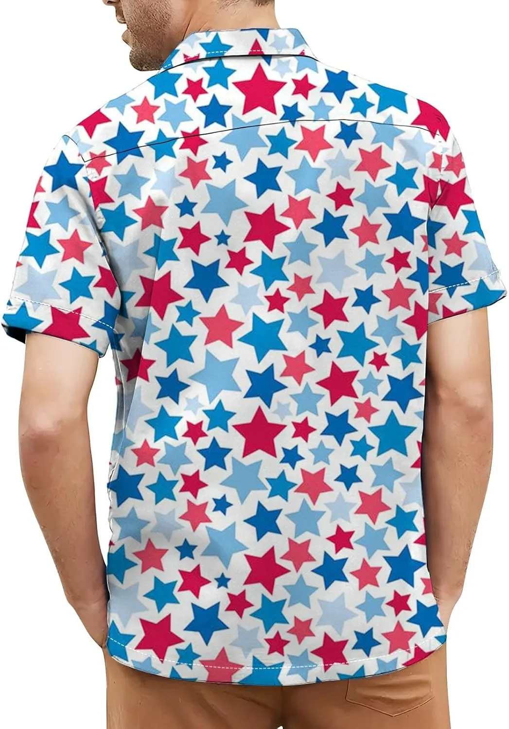 Men's Button Down Colorful Shirt Short Sleeve Casual Tee Spread Collar Breathable Summer Business Party Vacation Travel Top