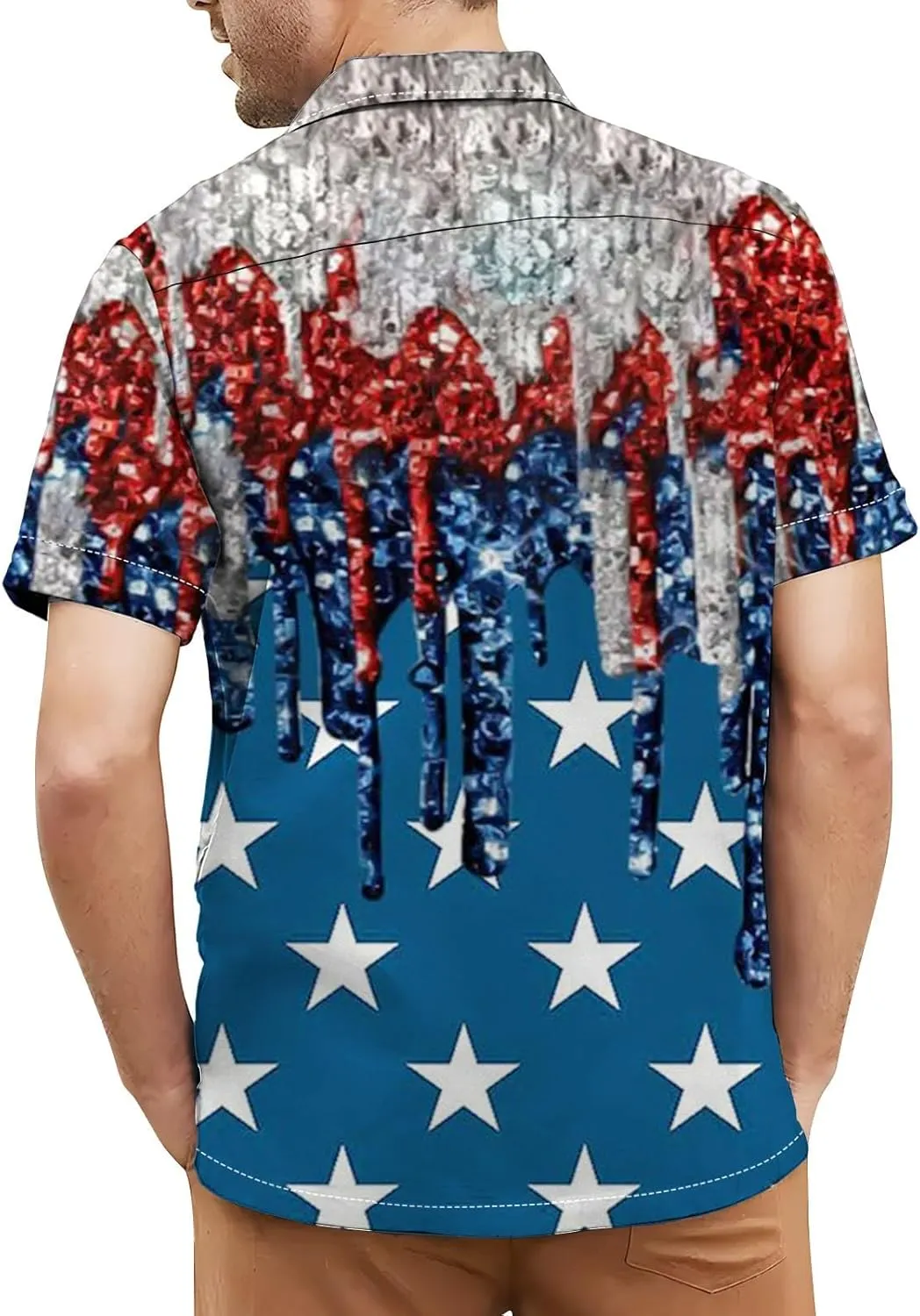 Men's Button Down Colorful Shirt Short Sleeve Casual Tee Spread Collar Breathable Summer Business Party Vacation Travel Top