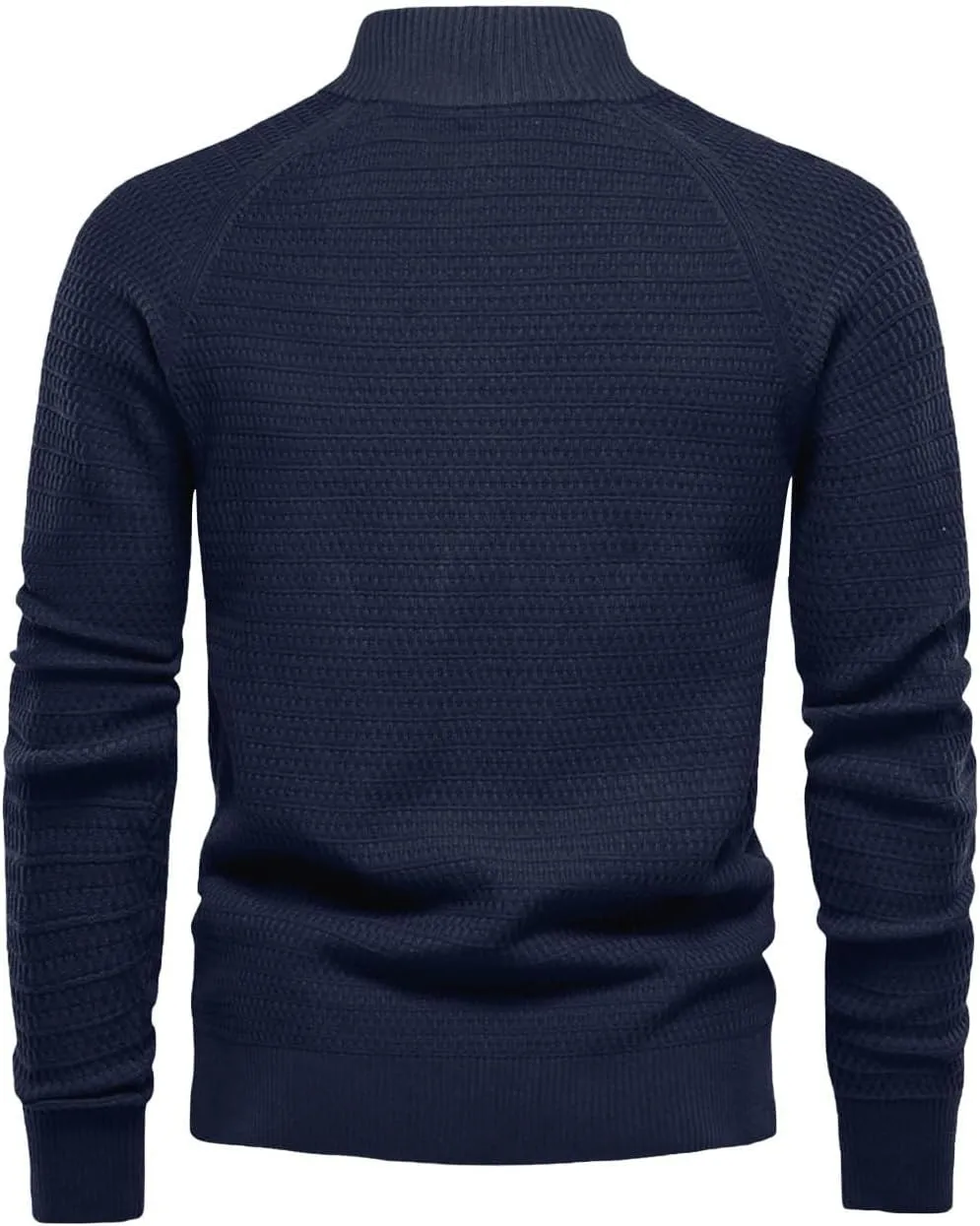 Mens Button Down Shirt Jackets Open Front Cardigan Sweater Raglan Long Sleeve Mock Neck Fitted Stretchy Knit Sweater