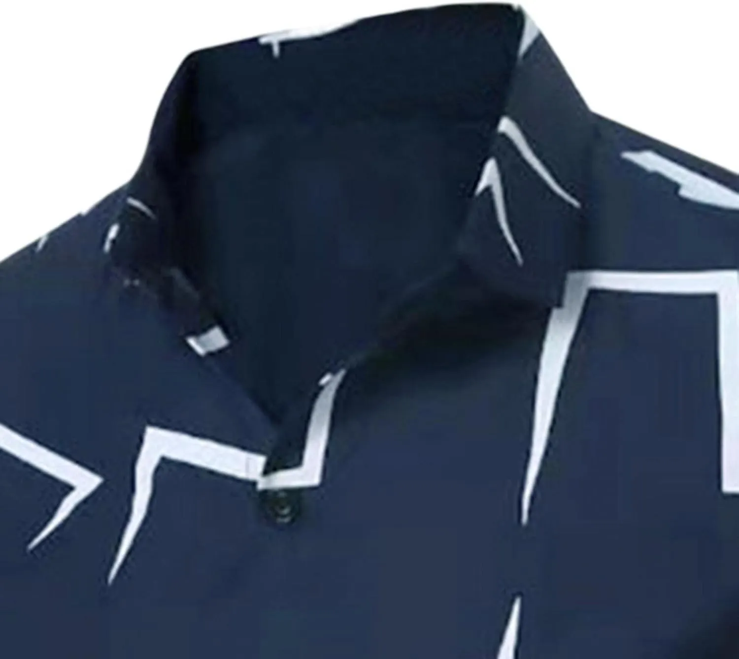 Mens Button Down Short Sleeve Dress Shirts Novelty Graphic Printed Business Work Poplin Shirt Big and Tall Muscle Tops