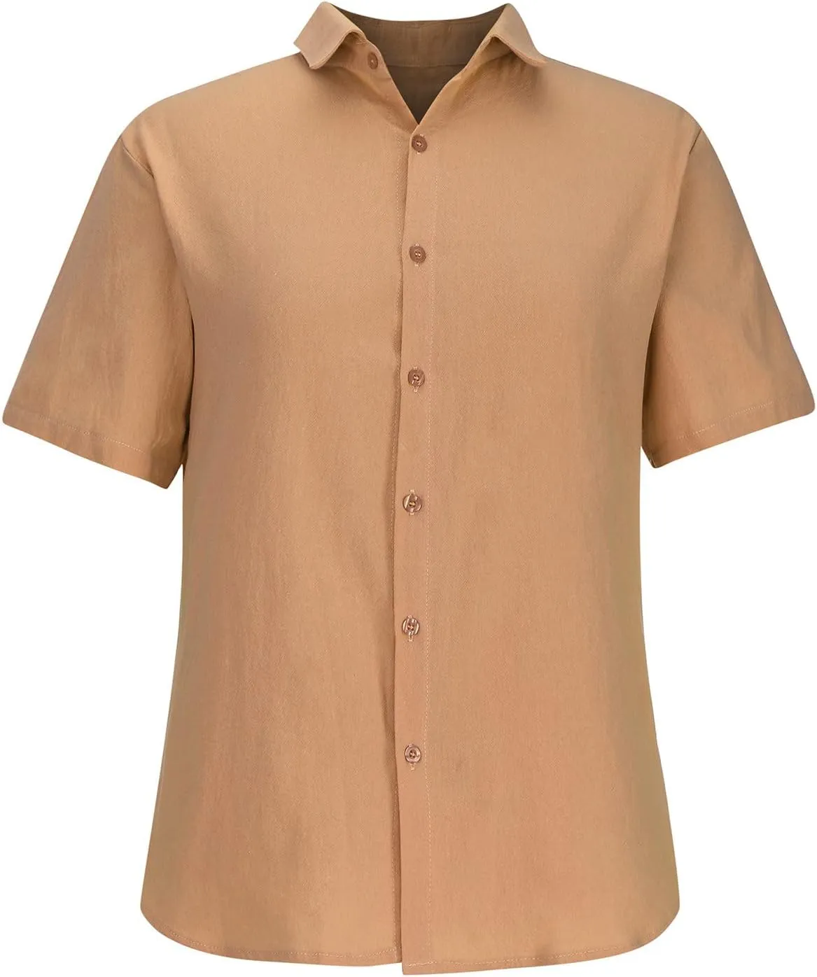 Mens Casual Linen Shirts Short Sleeve Button Down Shirt Solid Summer Beach Vacation Shirt Untucked Dress Shirt