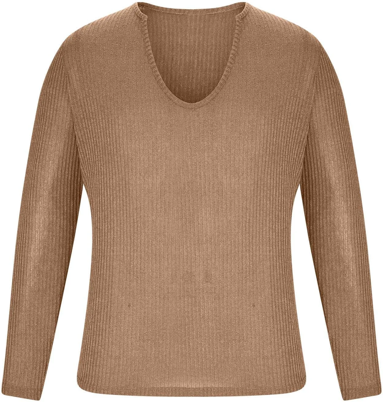 Men's Casual Slim Fit Deep V-Neck Pullover Long Sleeve Knitted Pullover Sweaters Top Lightweight Vintage Knitwear