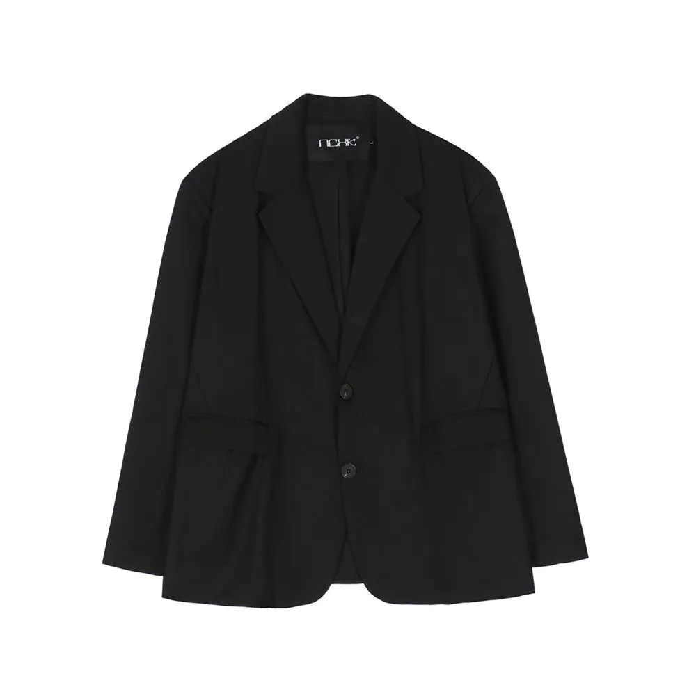 Men's Casual Suit Man Blzer Simple Style Solid Color Suit Coat Men's Dark Series Loose Lapels Casual Small Suit