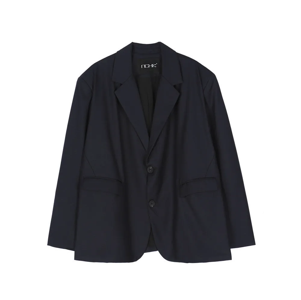 Men's Casual Suit Man Blzer Simple Style Solid Color Suit Coat Men's Dark Series Loose Lapels Casual Small Suit