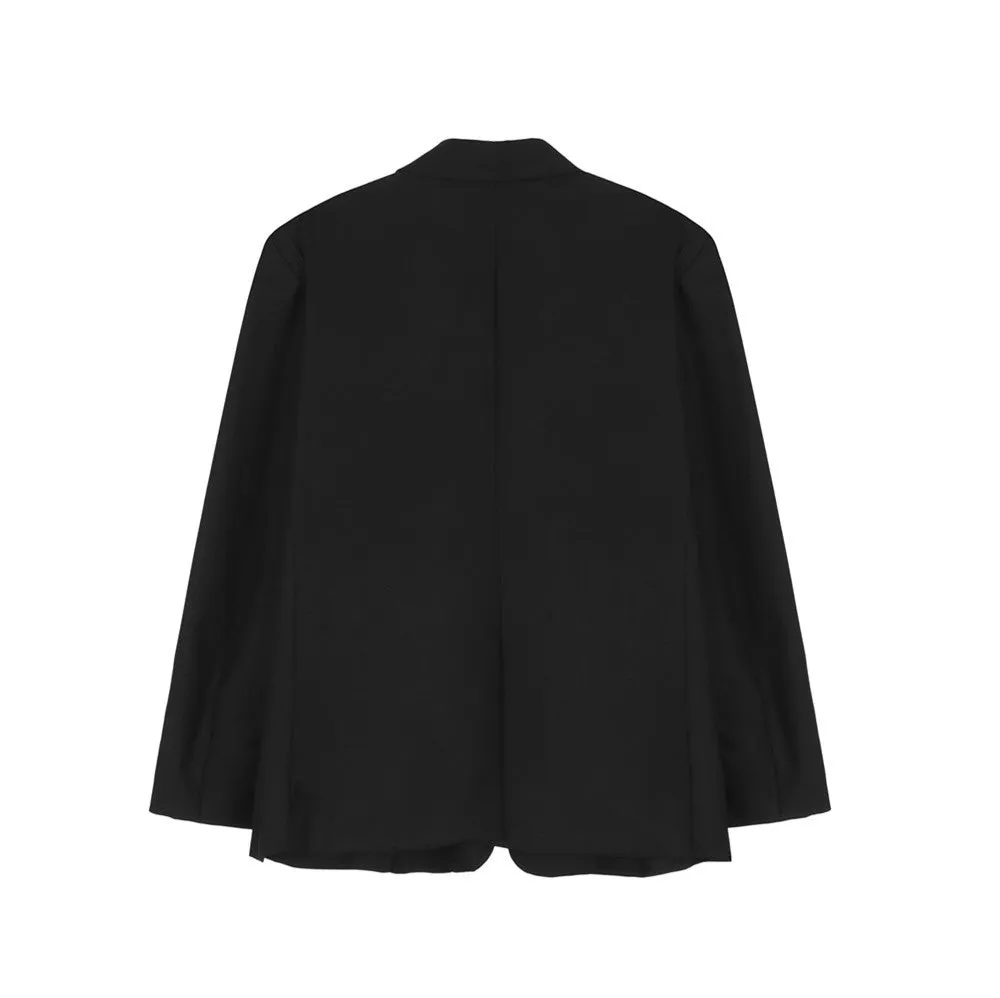 Men's Casual Suit Man Blzer Simple Style Solid Color Suit Coat Men's Dark Series Loose Lapels Casual Small Suit