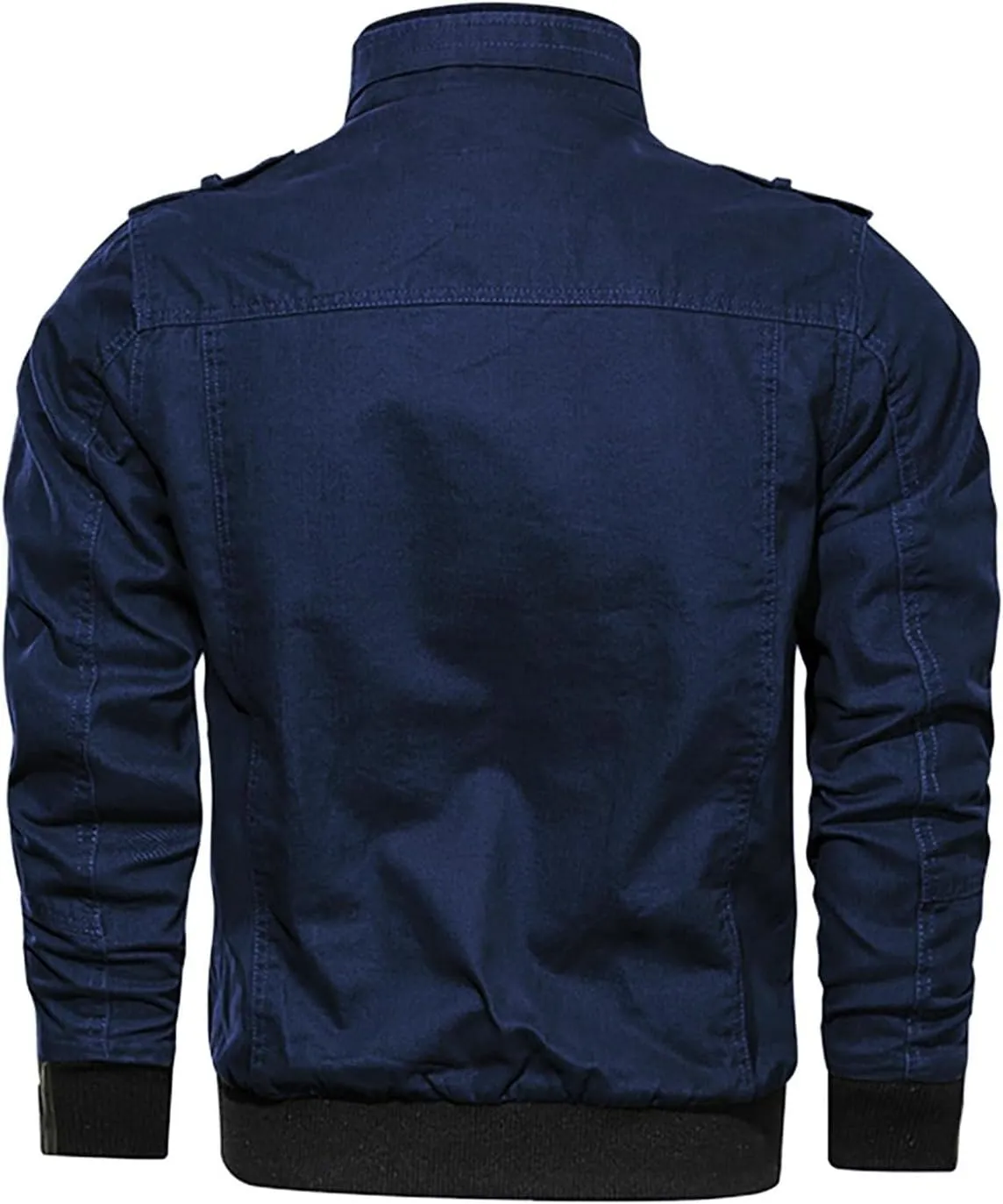 Mens Casual Windbreaker Jackets Motocycle Stand Collar Military Bomber Jackets Zip Up Cargo Coats Big and Tall