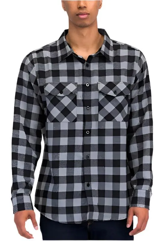 Mens Checkered Shirts Flannel Long Sleeve