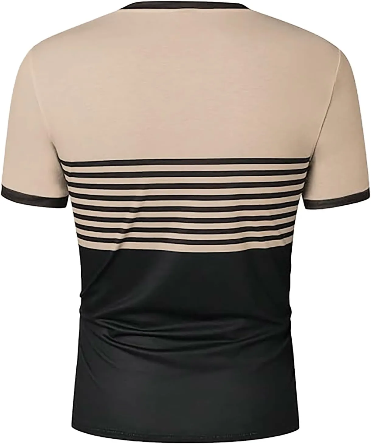 Men's Color Block Striped T Shirt Crew Neck Short Sleeve Fashion Tee Casual Summer Top Stylish Outings BBQ Big and Tall