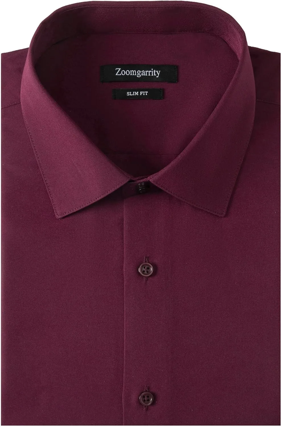 Men's Dress Shirts Stretch Wrinkle Free Moisture Wicking Cooling Solid Slim Fit Long Sleeve Button Down Shirt