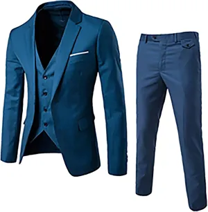 Men's Dress Suits Fashion Slim Fit Three-Piece Jacket & Vest & Suit Pants Business Sets