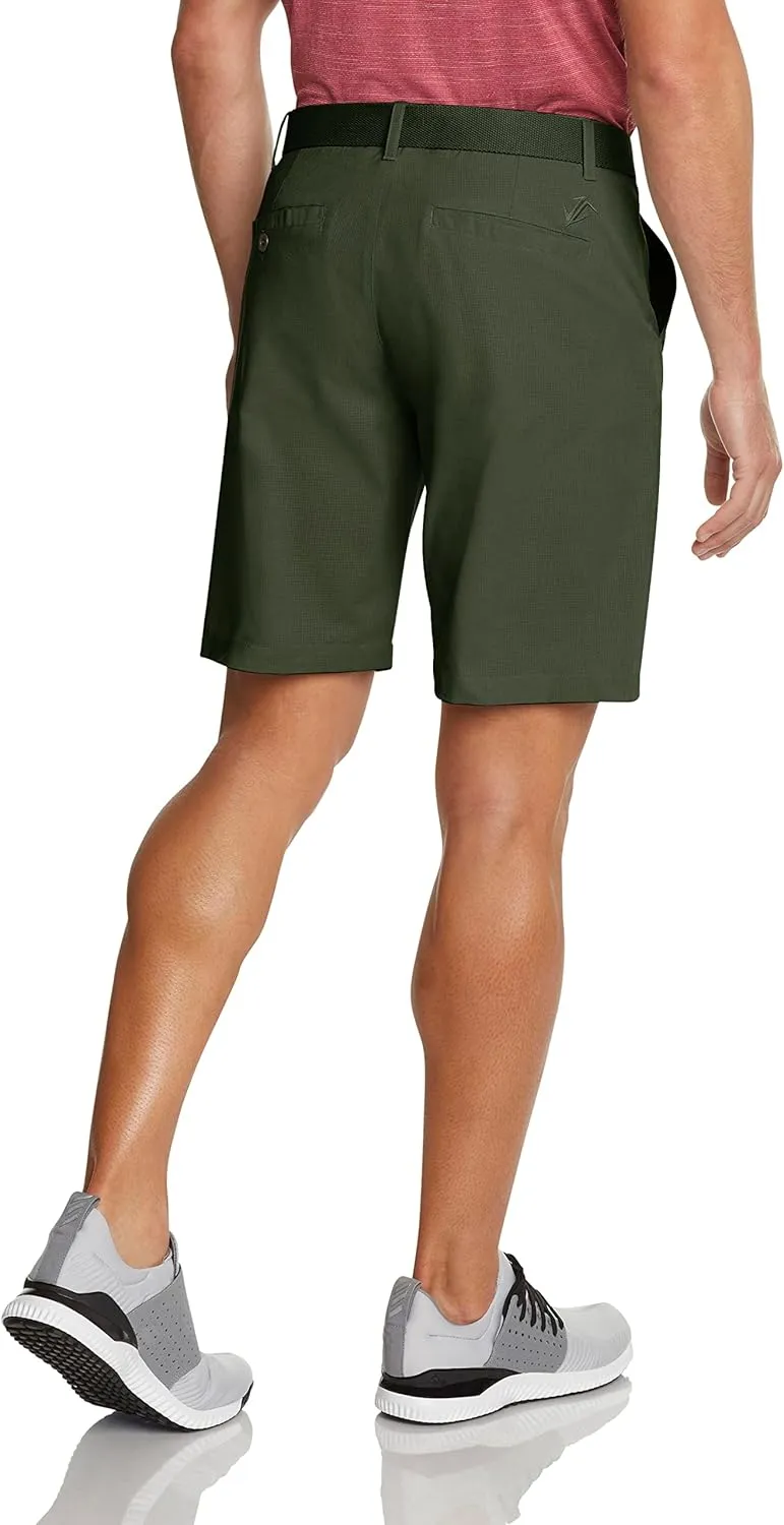 Mens Dry Fit Golf Shorts 10 in Inseam - Quick Dry Casual Chinos w/Elastic Waist