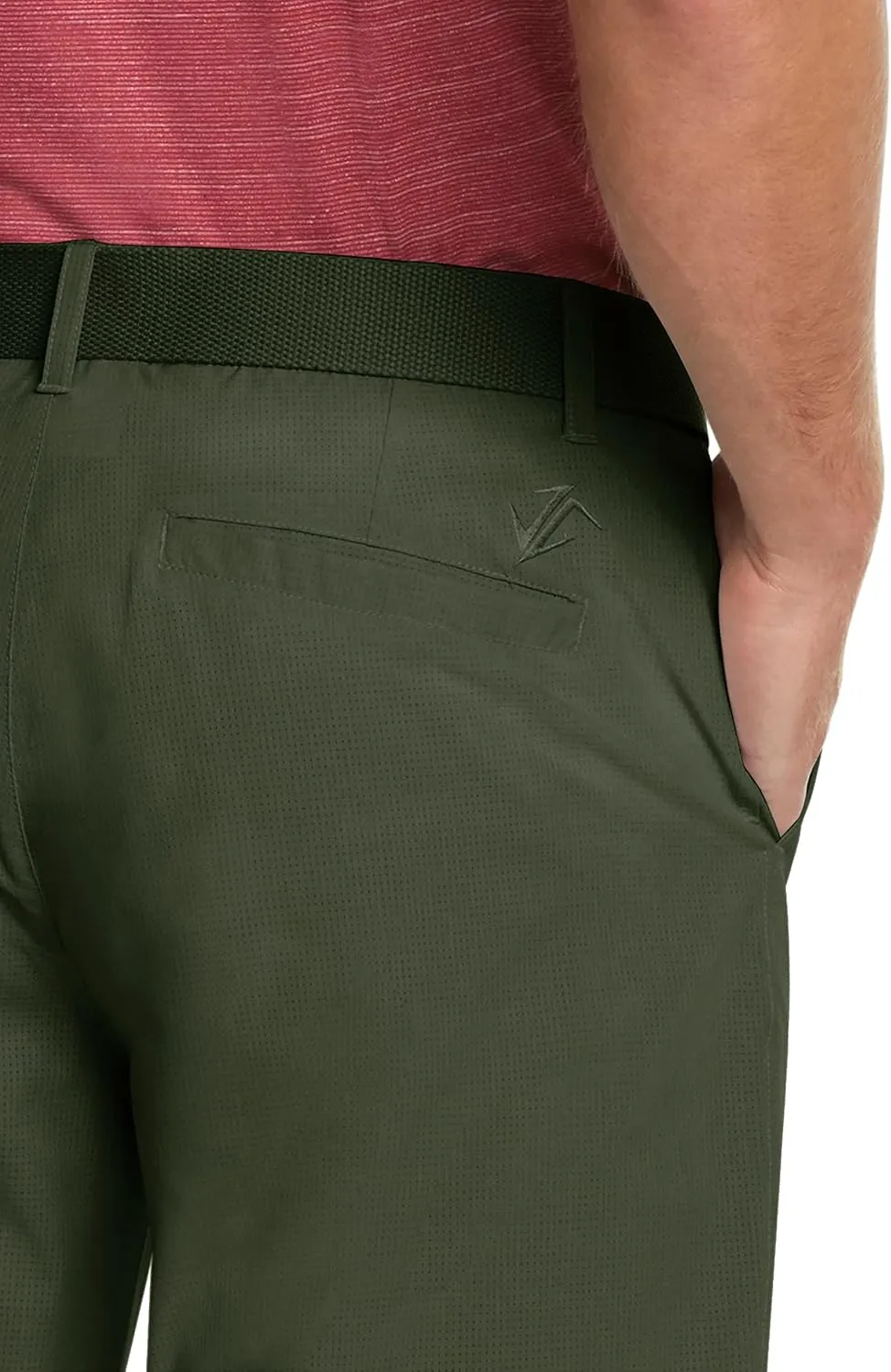 Mens Dry Fit Golf Shorts 10 in Inseam - Quick Dry Casual Chinos w/Elastic Waist