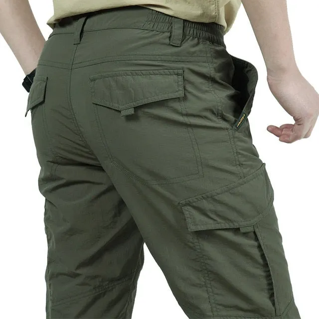 Men's Elastic Waist Multi Pocket Baggy Cargo Pants