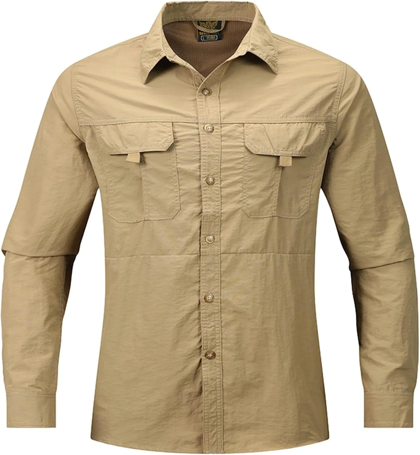 Men's Fishing Shirts Plus Size Casual Long Sleeve Button Shirt Lightweight Hiking Travel Work Tee Tops with Pocket