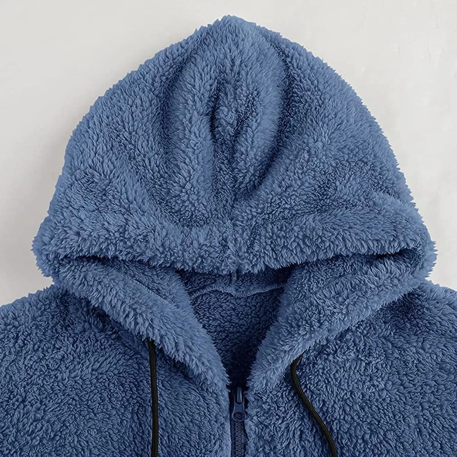 Mens Fuzzy Sherpa Pullover Hoodie Sweatshirts Long Sleeve Fluffy Fleece Zip up Cardigan Coats Winter Sweatshirt