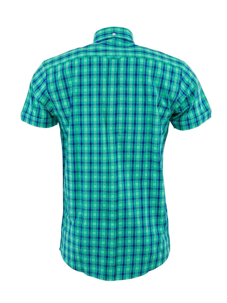 Men's Green Check Shirt- CK-62 - UP TO 5XL