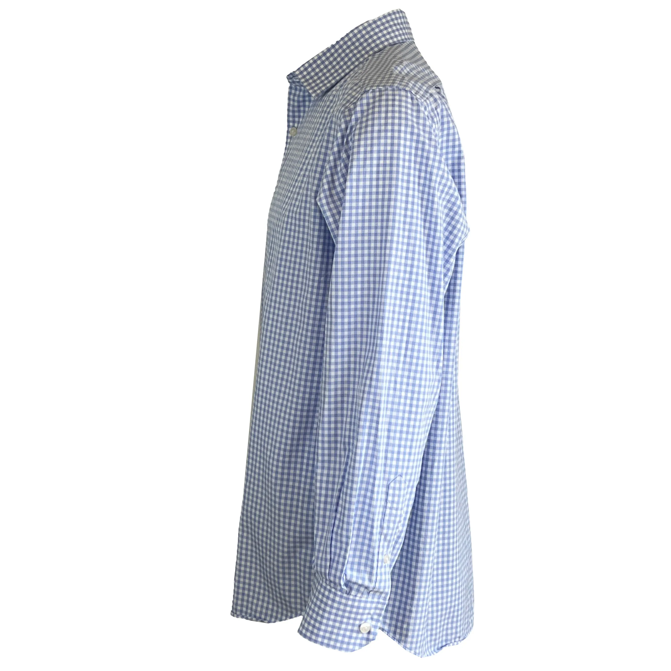 Men's Hart Schaffner Marx Blue Check Cotton Sport Shirt - L