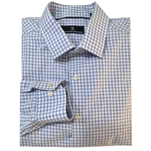 Men's Hart Schaffner Marx Blue Check Cotton Sport Shirt - L