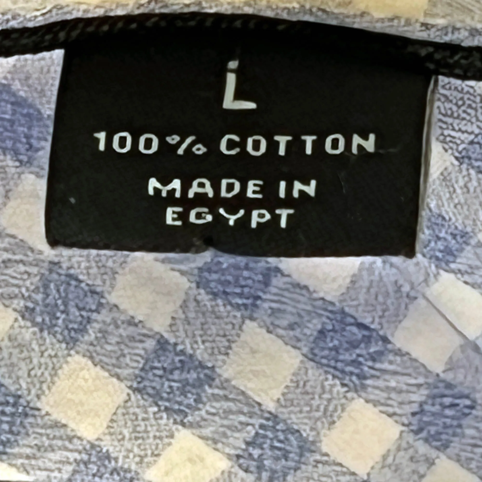 Men's Hart Schaffner Marx Blue Check Cotton Sport Shirt - L