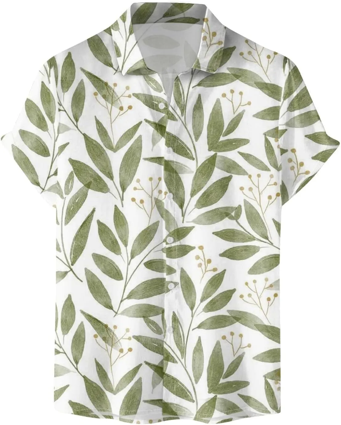 Mens Hawaiian T-Shirts 2025 Summer Short Sleeve Casual Button Down Tropical Beach Shirt Vacation Palm Beach Shirts