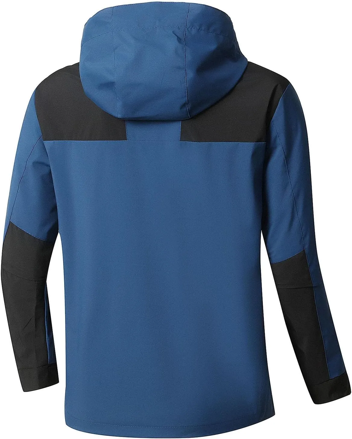 Men's Hooded Water Proof Jacket Lightweight Rain Jacket Outdoor Casual Sportswear Color Block Running Cycling