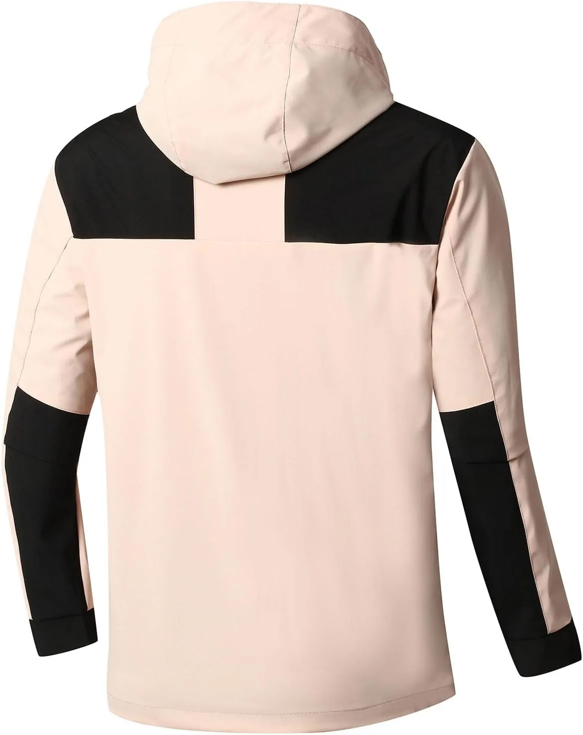 Men's Hooded Water Proof Jacket Lightweight Rain Jacket Outdoor Casual Sportswear Color Block Running Cycling
