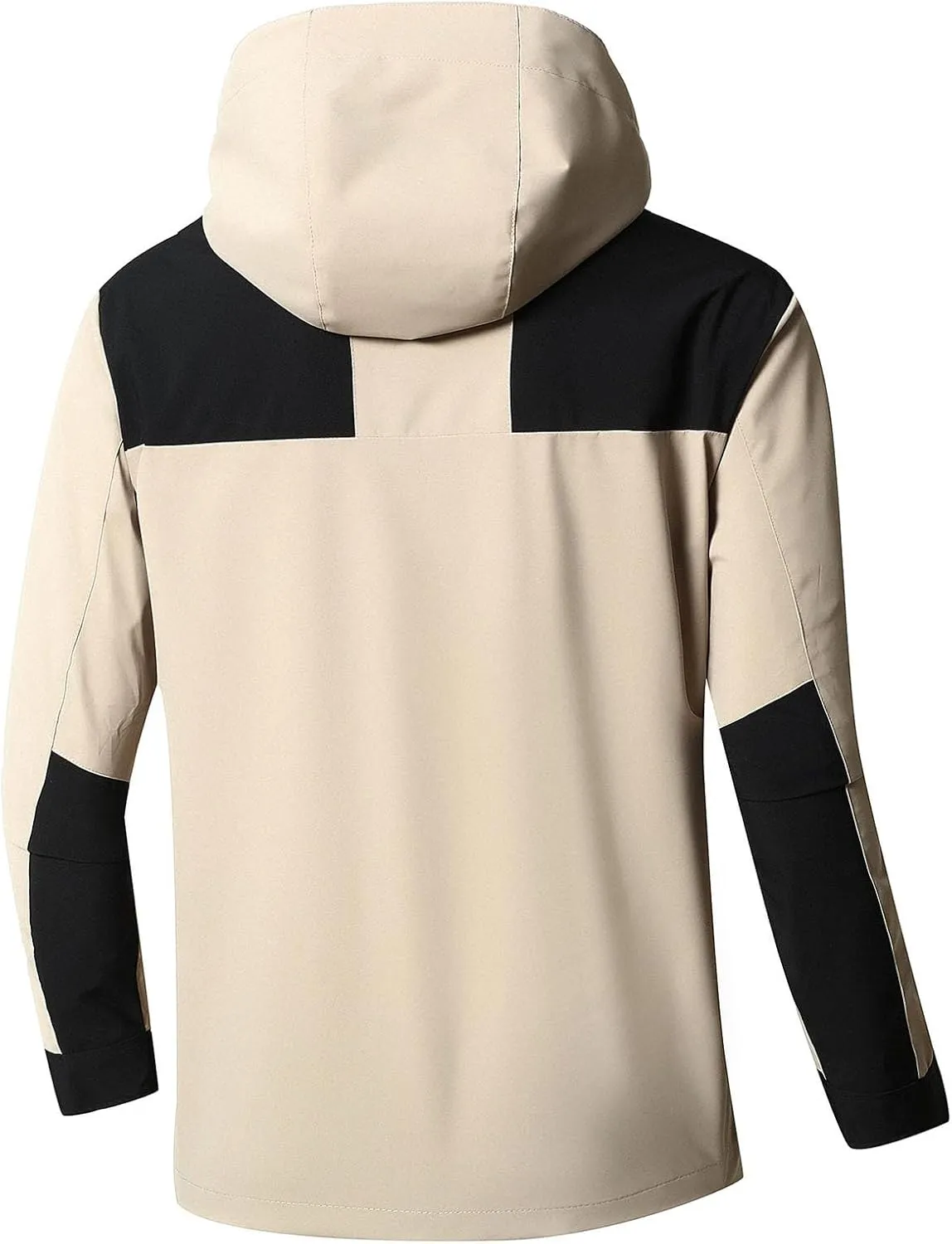 Men's Hooded Water Proof Jacket Lightweight Rain Jacket Outdoor Casual Sportswear Color Block Running Cycling