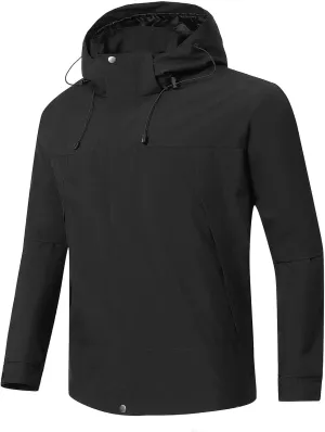 Men's Hooded Water Proof Jacket Lightweight Rain Jacket Outdoor Casual Sportswear Color Block Running Cycling