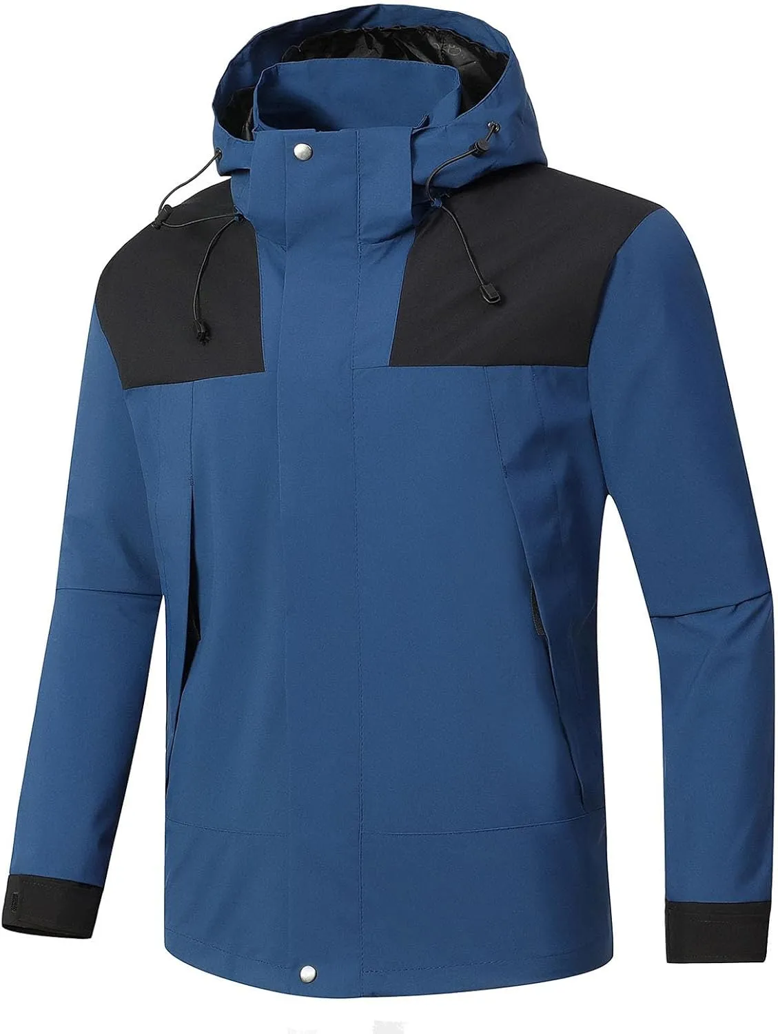 Men's Hooded Water Proof Jacket Lightweight Rain Jacket Outdoor Casual Sportswear Color Block Running Cycling