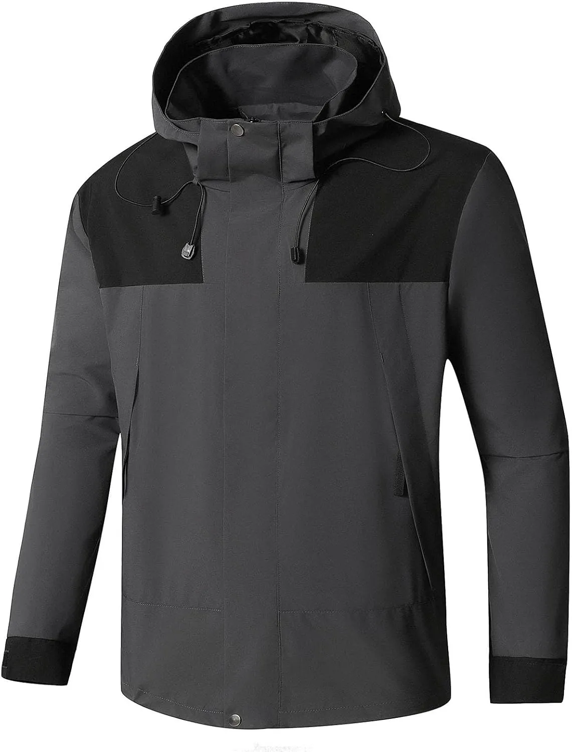 Men's Hooded Water Proof Jacket Lightweight Rain Jacket Outdoor Casual Sportswear Color Block Running Cycling