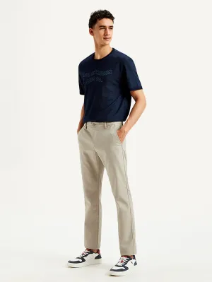 Men's Light Grey Slim Fit Trousers