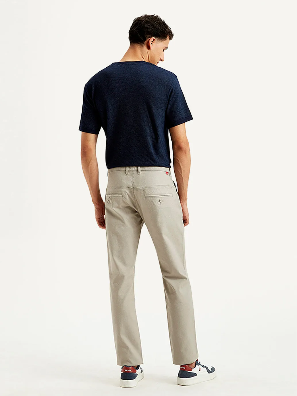 Men's Light Grey Slim Fit Trousers