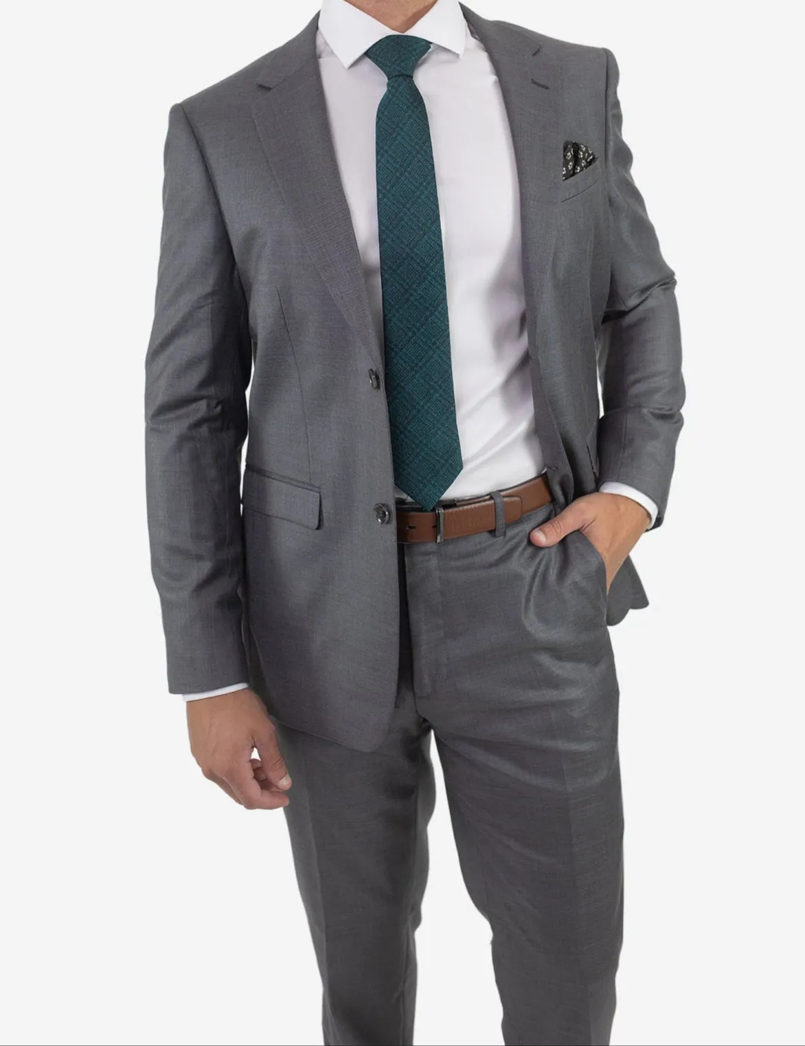 Men's Light Grey Wool Suit