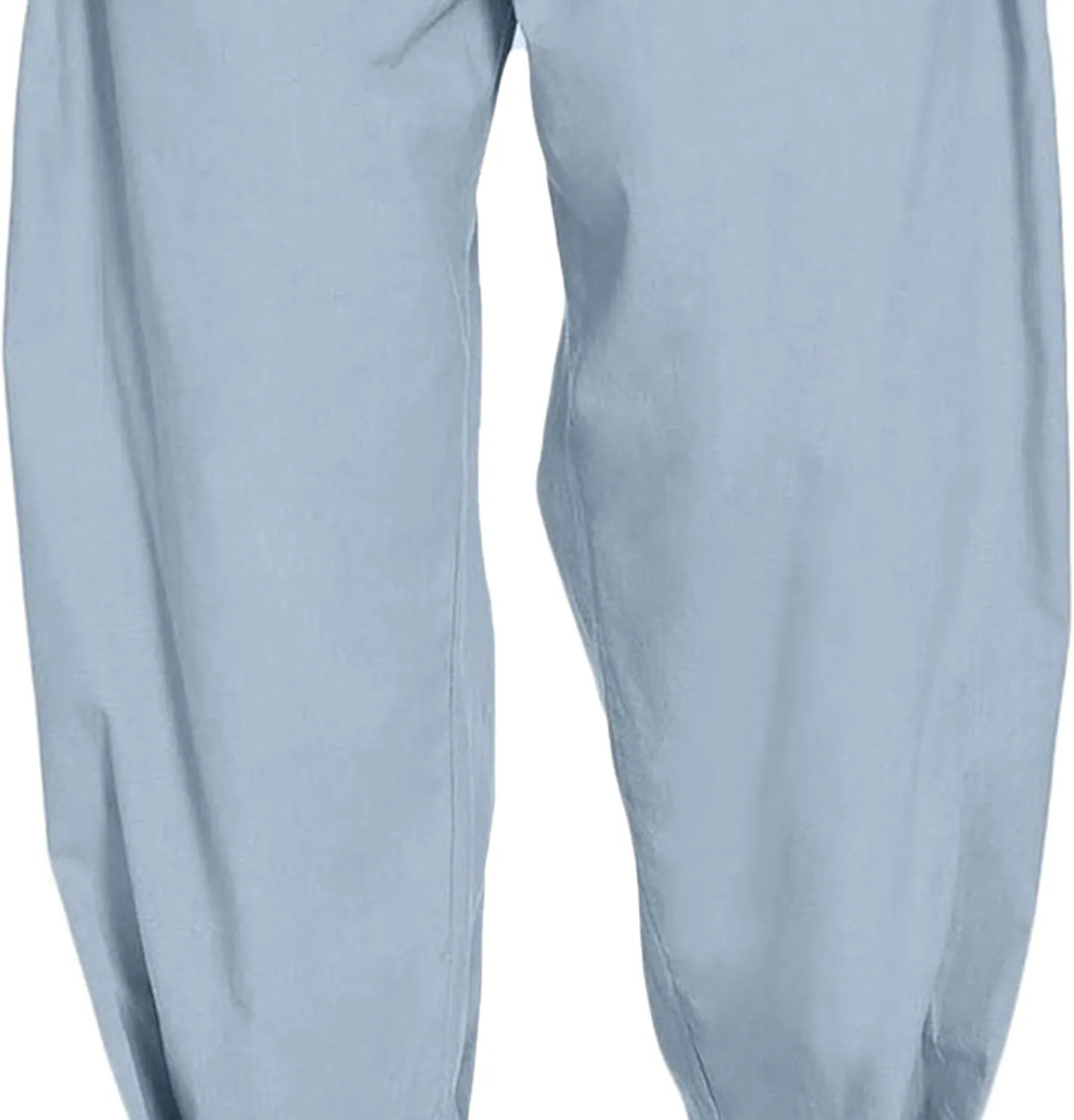 Men's Lightweight Linen Lounge Lantern Pants Classic Jogger Yoga Loose Chinos Casual Elastic Waist Trousers