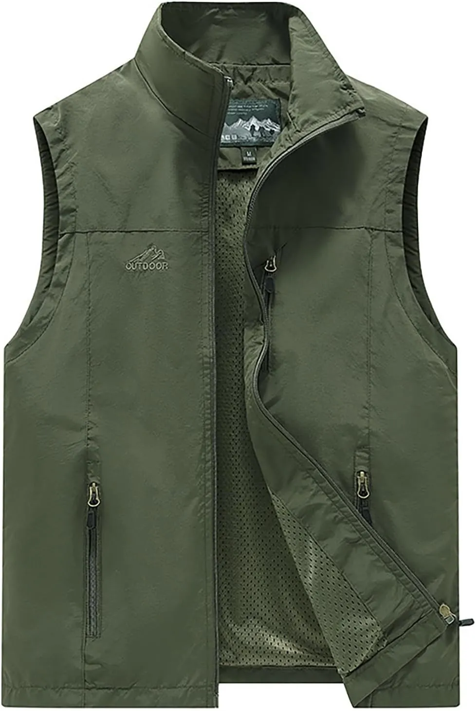 Mens Lightweight Softshell Vest Casual Sleeveless Windproof Jacket Work Fishing Travel Hiking Golf Utility Vest