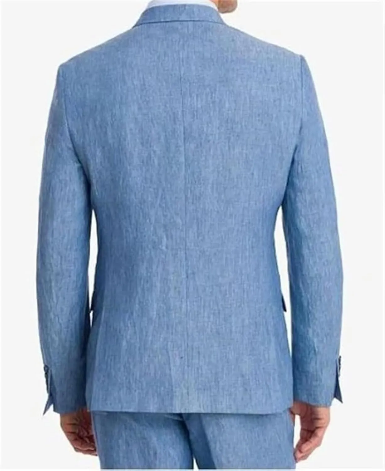 Men's Linen Suit 2 Piece Causal Summer Suits Slim Fit Wedding Suit Groomsmen Prom Tuxedo Suits