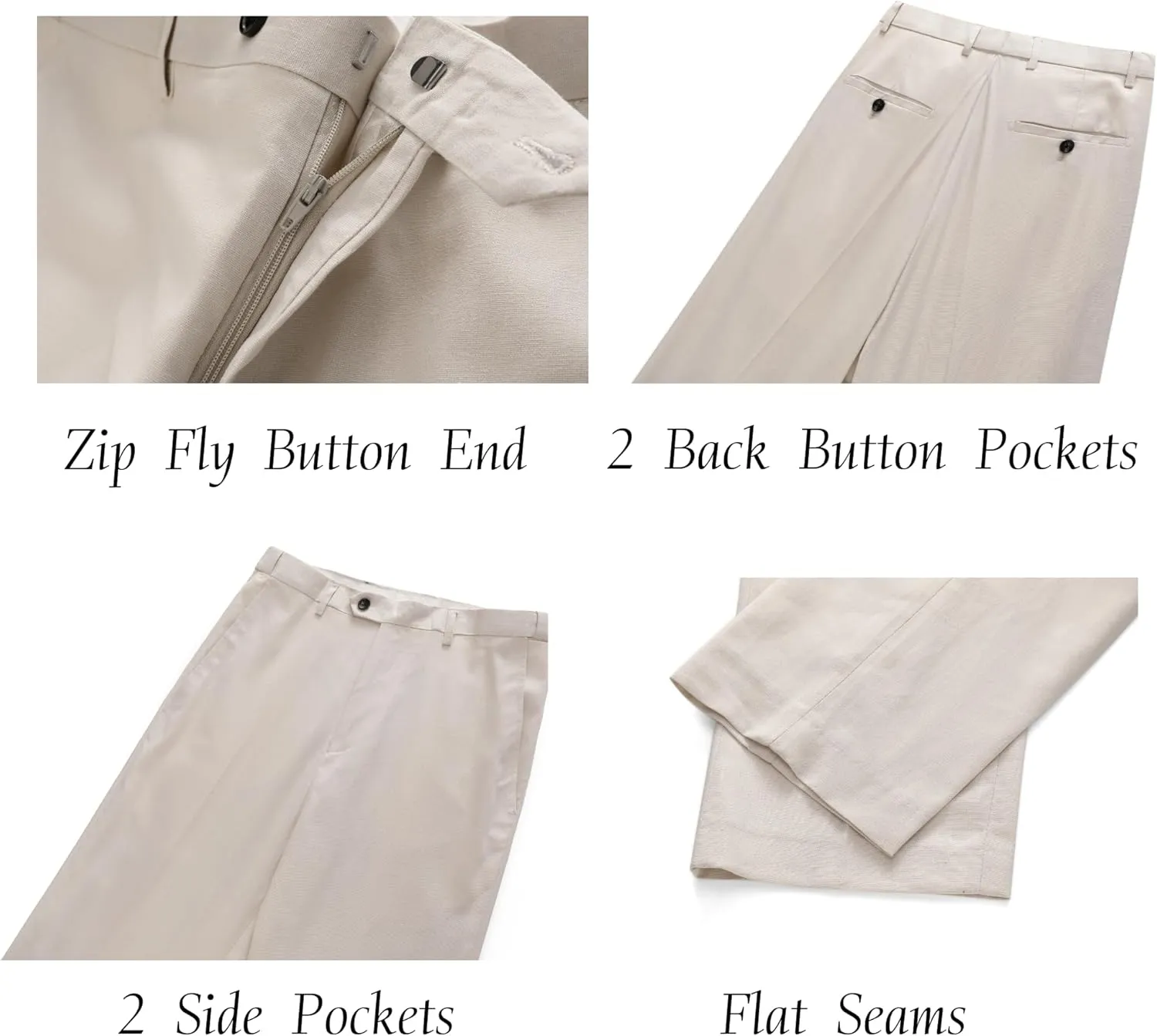 Men's Linen Suits 2-Piece Set - Summer Beach Wedding Groom Suit for Men Prom Tuxedo Jacket & Pants