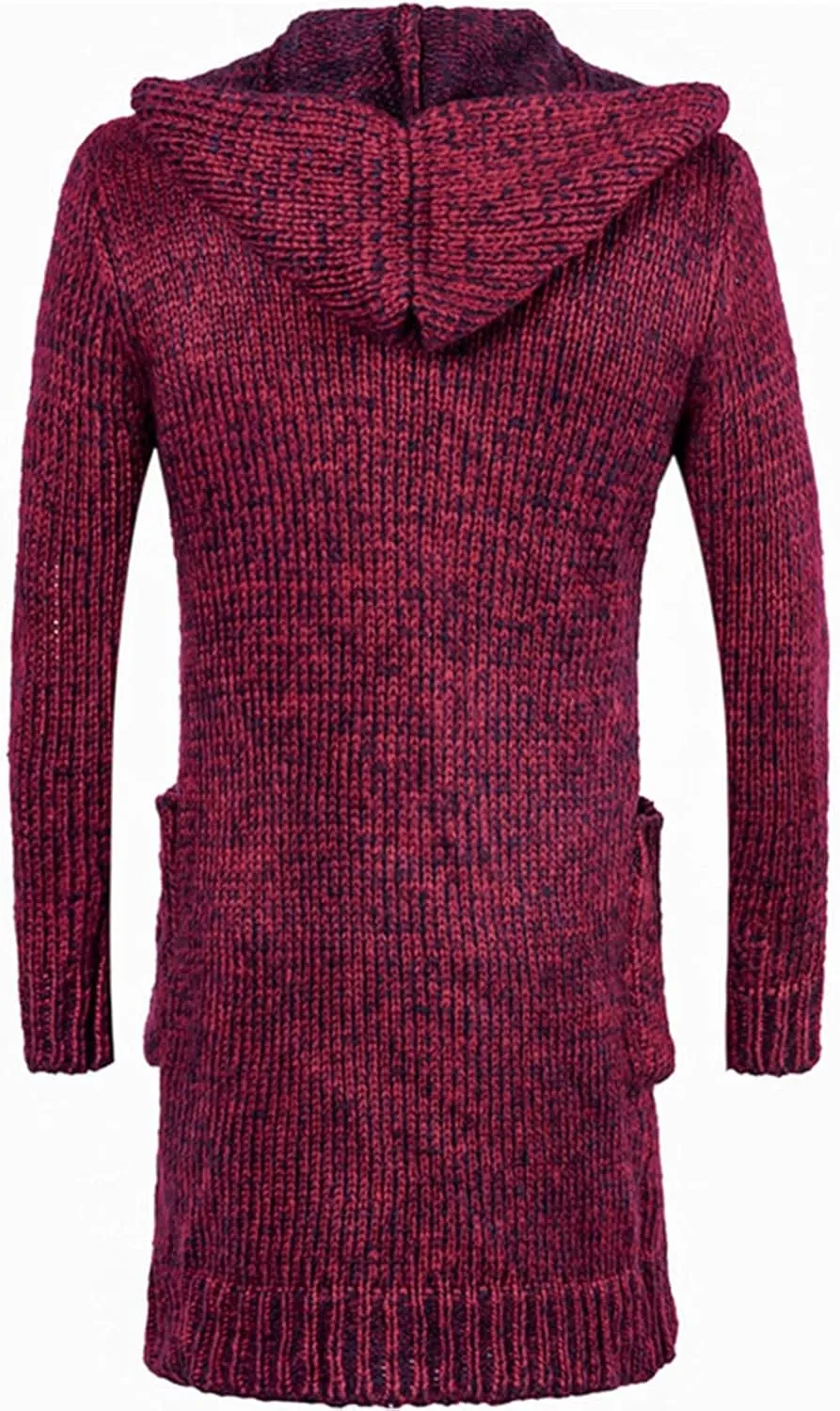 Mens Long Lenth Open Front Cardigan Sweater Chunky Cable Ribbed Shawl Collar Knitted Cardigan Sweaters with Pockets
