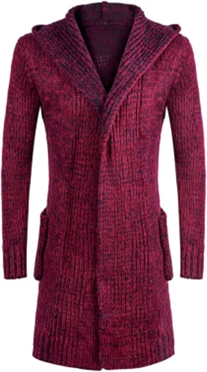 Mens Long Lenth Open Front Cardigan Sweater Chunky Cable Ribbed Shawl Collar Knitted Cardigan Sweaters with Pockets